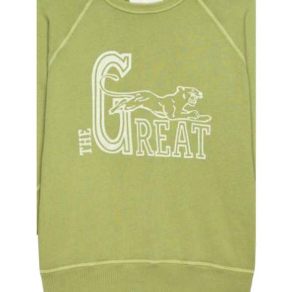 NEW THE GREAT. women's the college sweatshirt in grassland - Picture 3 of 3
